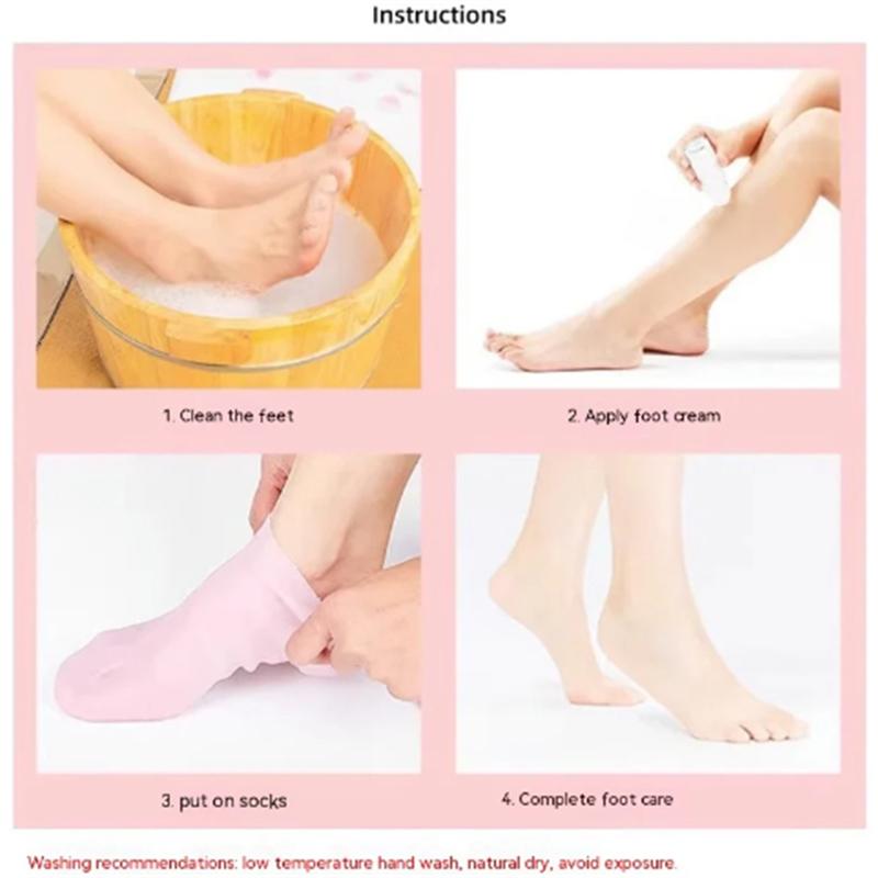 Spa Silicone Socks Moisturizing Gel Socks Exfoliating and Preventing Dryness Cracked Dead Skin Remove Protector Foot Care Tools