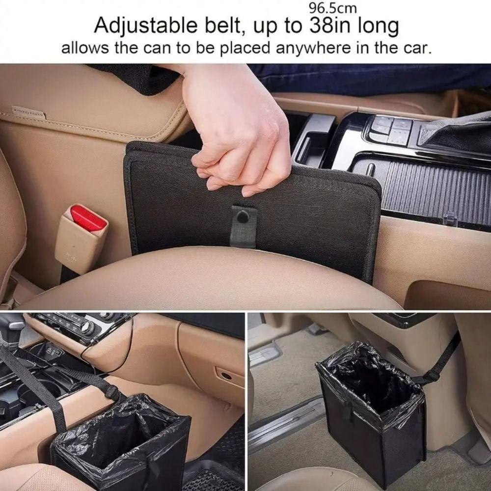 with Adjustable Strap Hanging Garbage Basket Oxford Cloth Car Back Seat Storage Box Car Dustbin