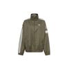 Originals Side Stripe Retro Sports Stand Collar Zip Design Long Sleeve Jacket Unisex Jacket Olive-Green JI7534