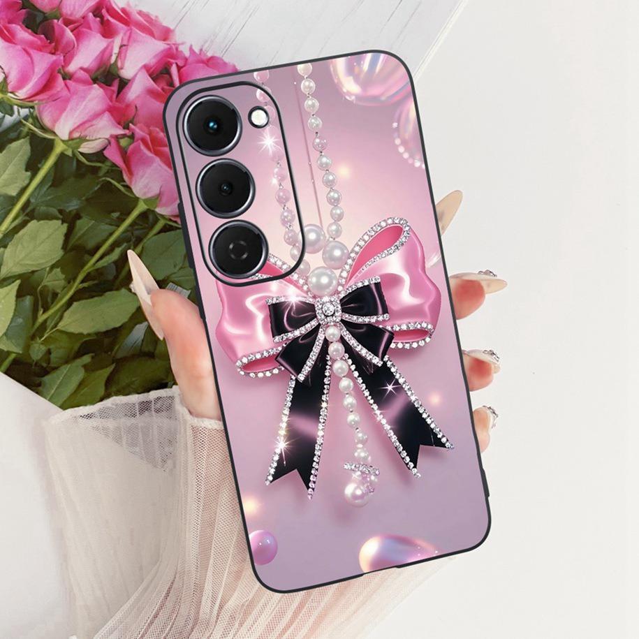 Чехол для Tecno Spark 40 Pro 40Pro+ 4G Чехол Модный Цветочный Чехол для Телефона Тонкий Черный Силиконовый Мягкий Чехол для Tecno Spark40 40C Корпус