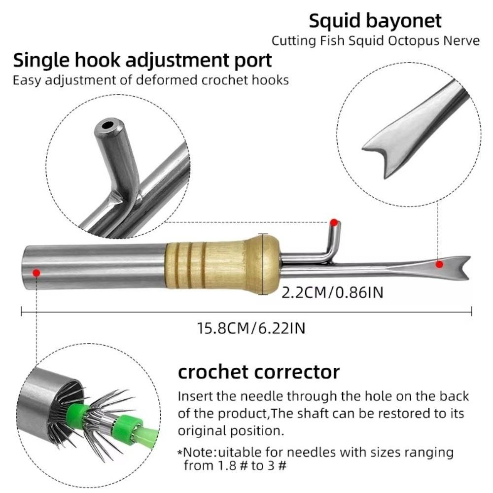 Stainless Steel Squid Jig Hook Saltwater Resistant Squid Bleeding Needle Squid Jig Fishing