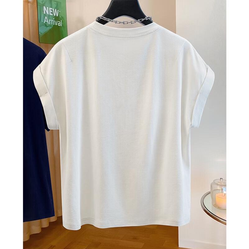 Sibaishe Women's Cotton Linen Blend Round Neck T-Shirt