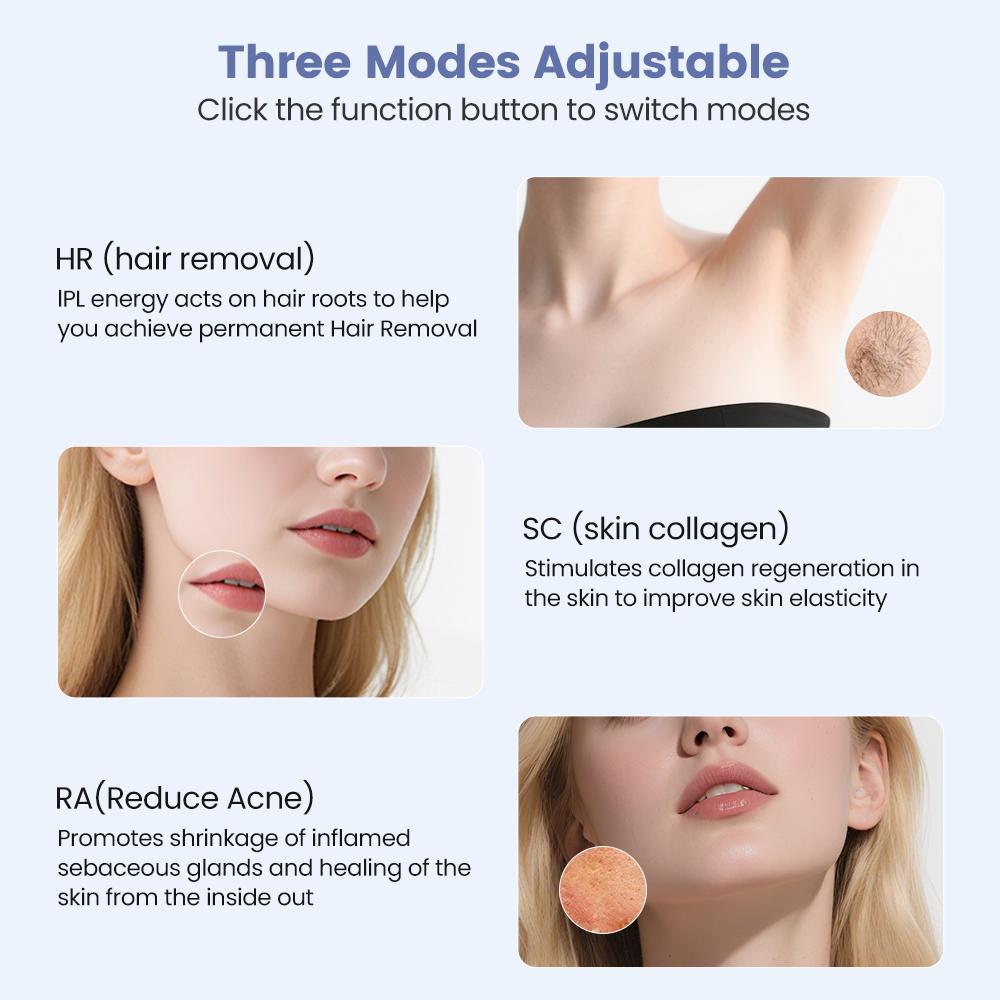 High Power Ice Cooling Best Laser Epilator Handheld Ipl Laser Hair Removal Removing Hair Painless At-home 3 in 1
