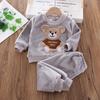 Winter Autumn Baby Girls Boys Homewear Sets Flannel Clothes Kids Cartoon Bear Sleepwear Children Pajamas