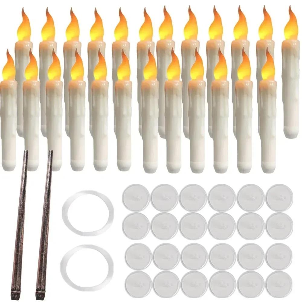 Flameless Flickering Taper Candles With/without Remote Control Timer Dimmer Battery Operated Candlesticks for Christmas Wedding