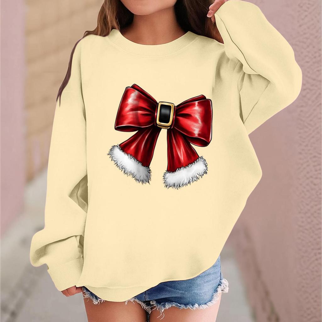 Children's Fashionable Casual Long-sleeved Loose Christmas Print Pullover Sweatshirt