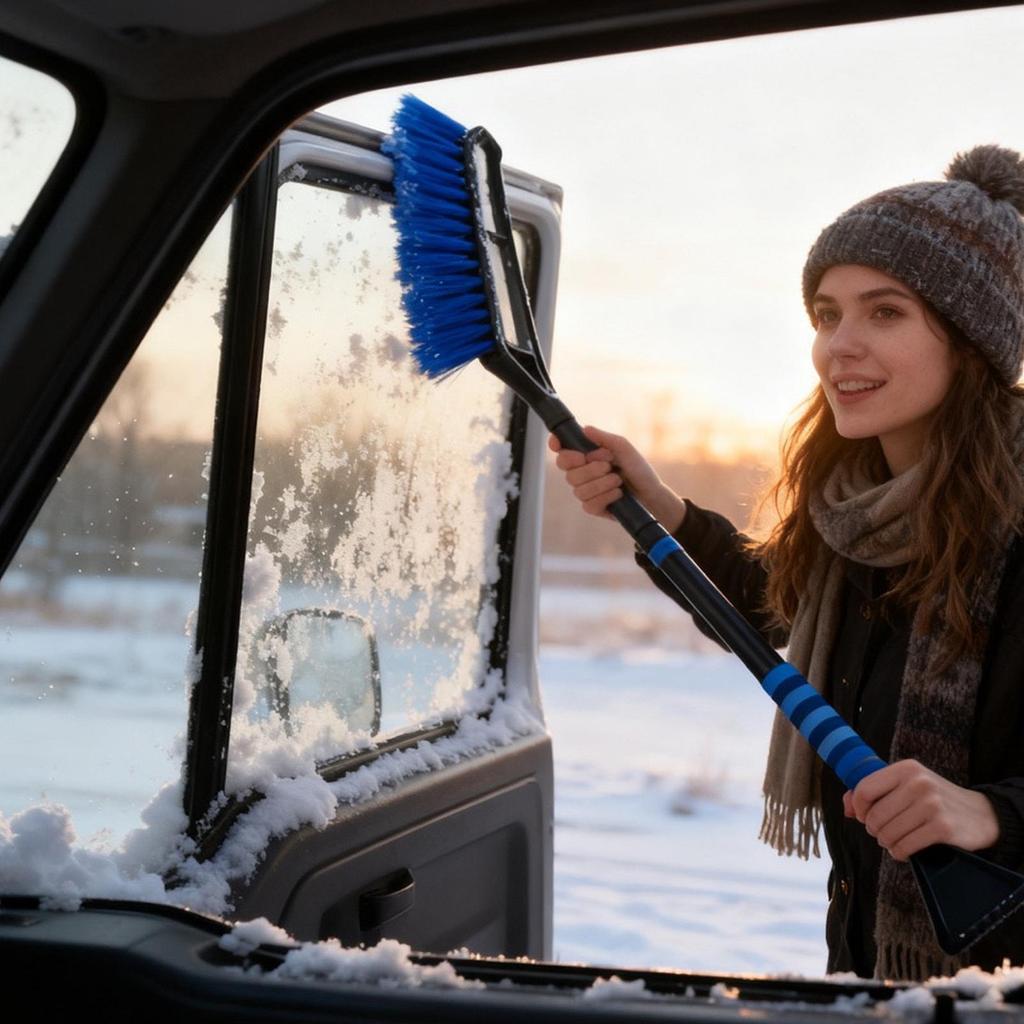 Ice Scrapers for Car Windshield 36-inch Extendable Shovel Detachable Windshield Scraper with Scratch Free Bristle Head