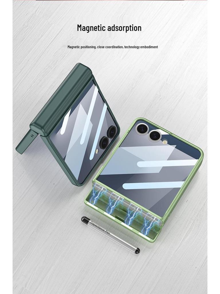 Магнитный чехол Samsung Z Flip7 с держателем для стилуса и защитным корпусом для Flip6