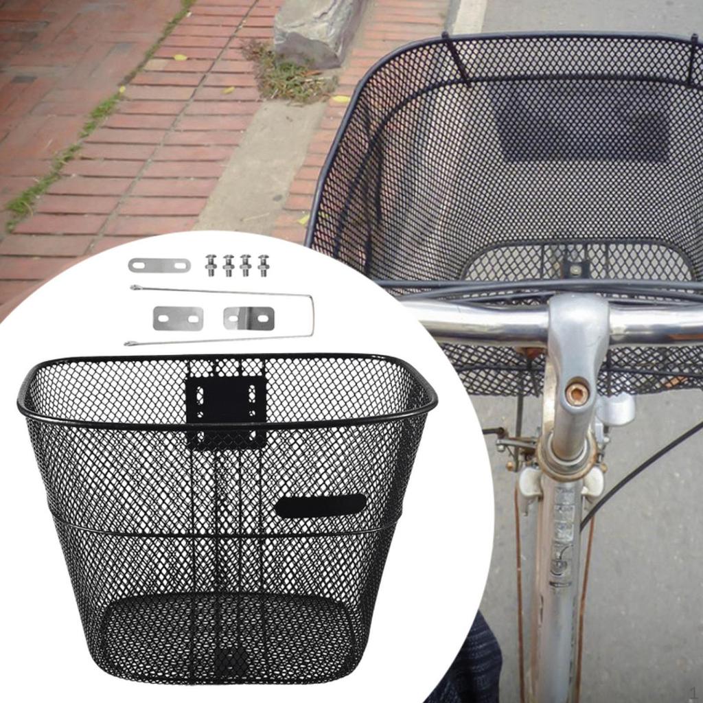 Bike Front Basket Bicycle Storage Metal for Mountain Road Bikes