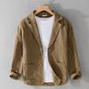 Spring Summer Men Jackets Casual Breathable Casual Cotton Linen Jackets Korean Style Youth Button Jacket