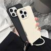Fashion Solid Color With Wrist Strap Phone Case For iPhone 16 14 11 12 13 15 Pro Max Plus X XR XS Max TPU Shockproof Back Cover