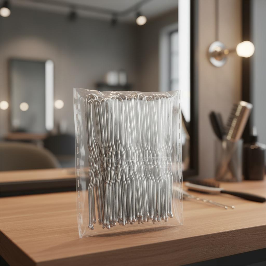 Hairdressing Crimped Hairpins With Ball 6 50 Pcs Silver