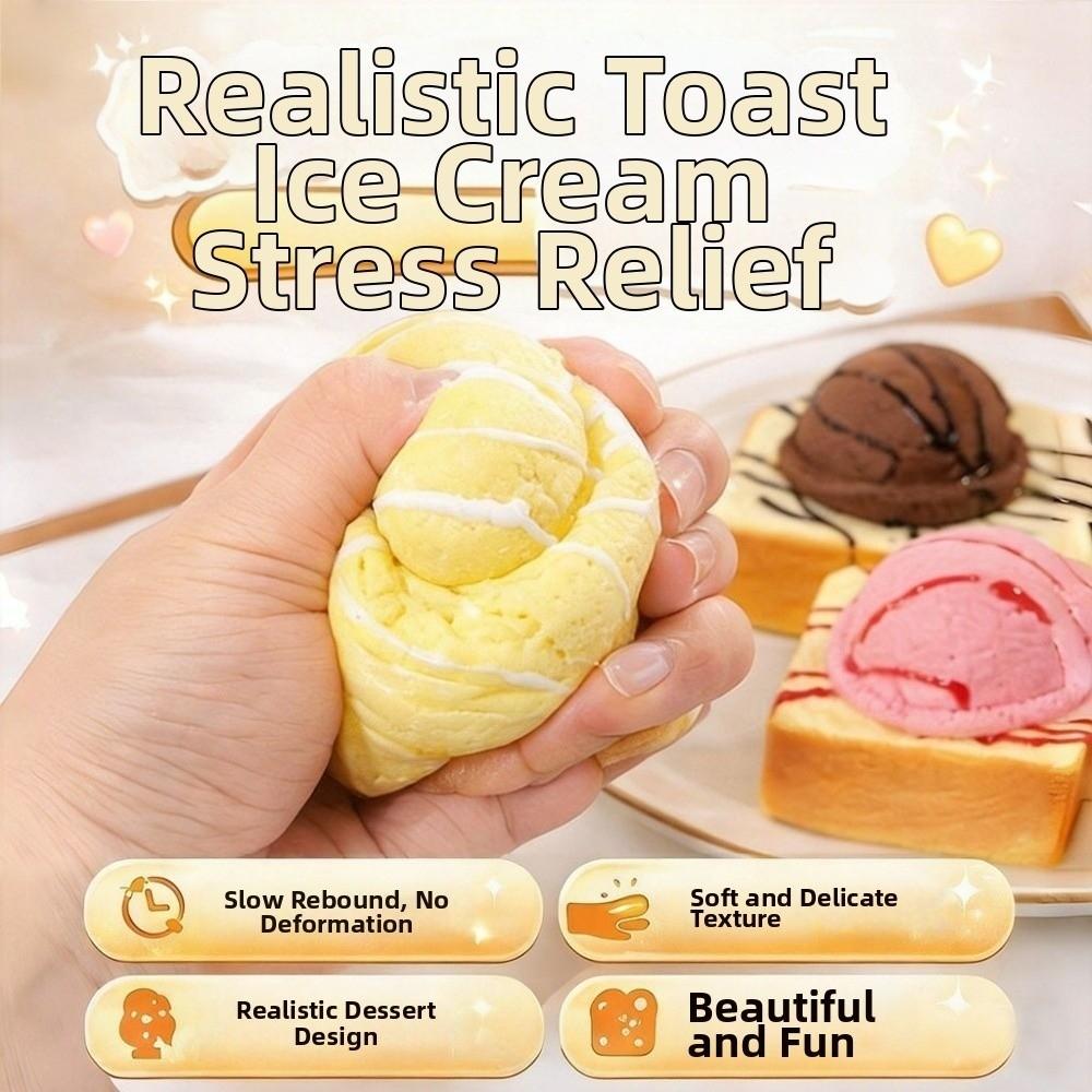 Super Soft Ice Cream Bread Squeeze Toy Anxiety Relief Slow Rebound Fidget Toy Home Decoration