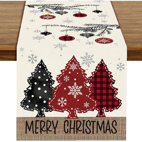 72 x 13 Inch Valentines Day Table Runner – Red and Pink Hearts with Love and XOXO Lettering, Polka Dot Heart Pattern for Dining Room, Kitchen, and