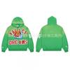 2026 SS Mens Oversized Hooded Sweatshirt With Embroidered Patch Distressed Washed Cotton Loose Fit Streetwear