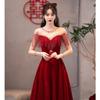 Toast Bride Summer Burgundy Back Door Small Wedding Sense Engagement Dress Evening Dress Dress Women