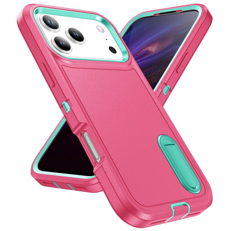 Для iPhone 17 Pro Max Чехол Прочный Бампер Гибридный 3-в-1 Конфетный Цвет Ударопрочный Подставка для Телефона Чехол Для iPhone 16 15 14 13 Pro Max 17e 16e