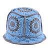Fleece thread Flower Sun Hat Hollow Bucket Hat Casual Knitted Fisherman Hat  Student