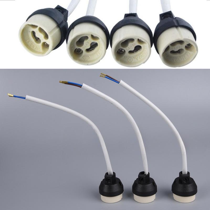 5/10/20/50pcs 15cm Cord Length Lamp Holder GU10 Ceramic LED/Halogen Lamp Holder Lighting Home Commercial Lighting Bulb Holder