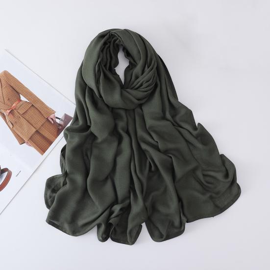 Women Headscarf Solid Color Soft Breathable Wide Head Wrap Versatile