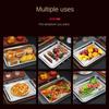 Stainless Steel Food Storage Serving Tray Rectangle Oven Trays  for Cooking Serving