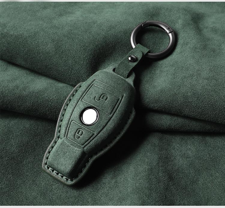 Suede Faux Leather Car Key Case Cover Protective Benz C180 C200 C260 C300 W108 W168 CLA GLA GLB Class Auto Keychain Styling BE1