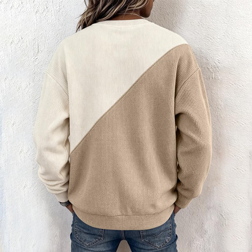 Женская повседневная толстовка с длинным рукавом, блоками цвета и карманами-карго