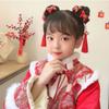 Flower Children Hanfu Hair Ring Red Ancient Style Scrunchines Bow Wig Braid Hair Rope  Baby