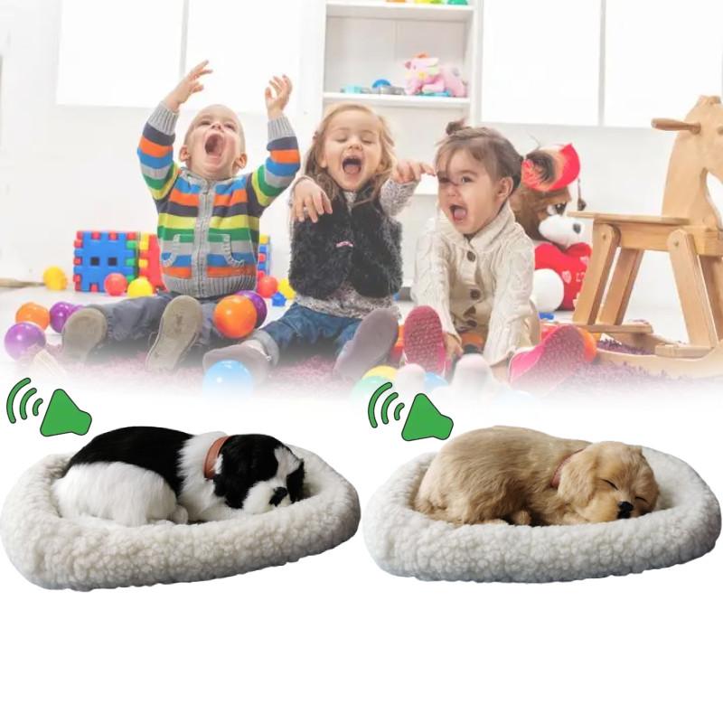 Plush Sleeping Realistic Breathing Cat Furry Dog With Mat Creative Decor Animals