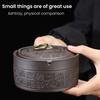 Ceramic Ashtray with Lid Retro Chinese Style Windproof Heat-resistant Ash Holder Portable Travel Home Office Outdoor Ash Storage Tray