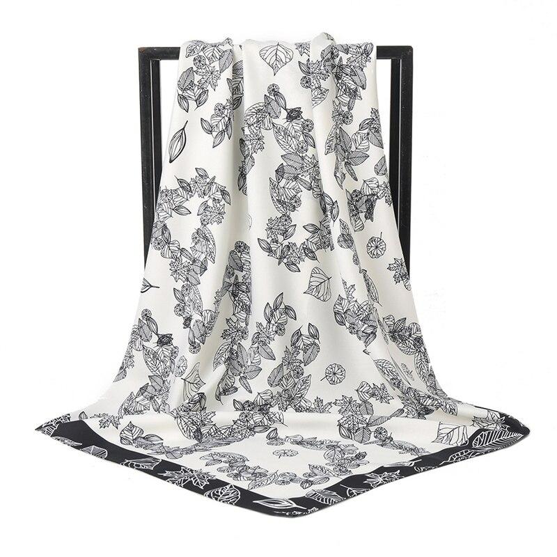 2021 Design Brand Women Square Silk Scarf Chain Print Head Scarfs Female Satin Hijab Scarves Shawl Wrap Lady Headband Foulard