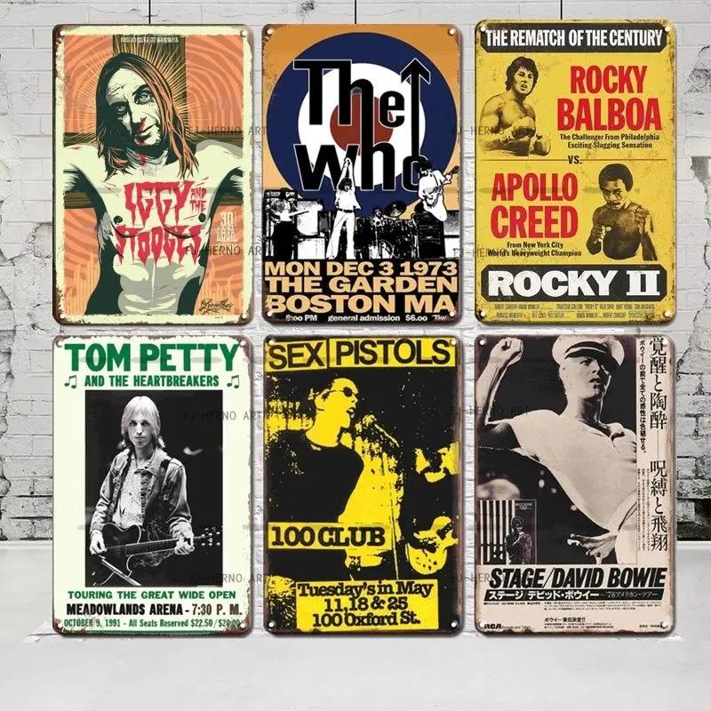 Винтажная классика Рок-группа Искусство Металлический постер Жестяная вывеска Музыкальный бар Паб Клуб Ретро Мужская пещера Гостиная Мастерская Декоративные таблички