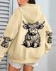 Women'S, Cow Cartoon Animal, Printed Women'S Hoodie Fall Loose Casual Pocket Fleece Pullover