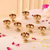 Brass Lotus Diya for Puja Set of 8 - Lotus Flower Diya for Pooja Room , Temple , Mandir, Office, Oil Lamp Diya for Home Decoration
