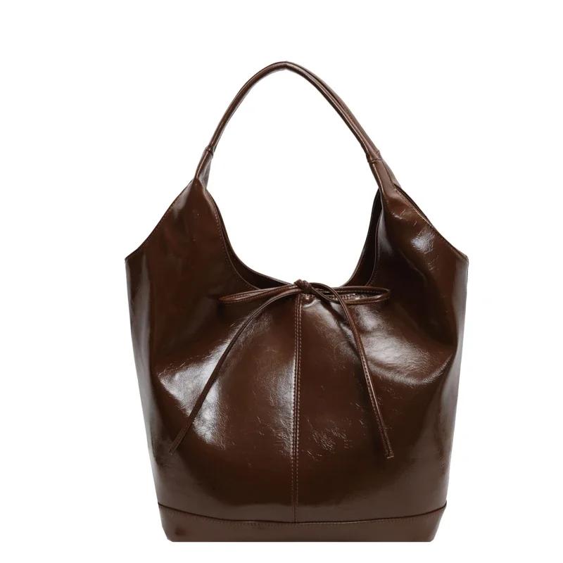 New Fashion Hot Selling Tote Bags Solid Bow Versatile Designer Shoulder Bags Women Soft Simple Commuting Women's Handbags