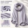 Solid Color ScarfKnitted Texture Long Scarves Windproof Women Wrap Shawls Neck Wrap  for Women