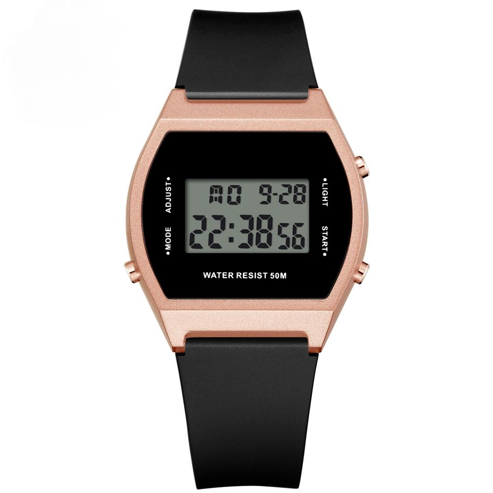 Ladies Digital Watch Ultra Thin Fashion Pink Waterproof Electronic Women Sport Watches Female Clocks