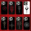 V-Viking V-Vegvisir Навигационный Компас Чехол для Телефона Для iPhone 16,15,14,13,12,11,Mini,Pro,E,SE4,MAX Конфетный Матовый Черный Чехол