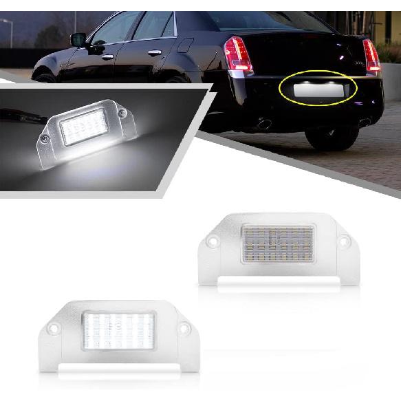 2Pcs LED License Plate Lights Number Lamp for Chrysler 300 2005-2014 Powered by High Power SMD Xenon White LED Error Free