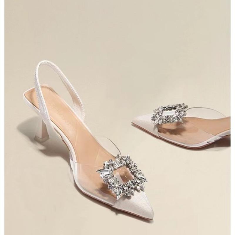 Мода весна и осень мода новые сексуальные банкетные удобные прозрачные однотонные туфли с острым носком женские туфли на высоком каблуке