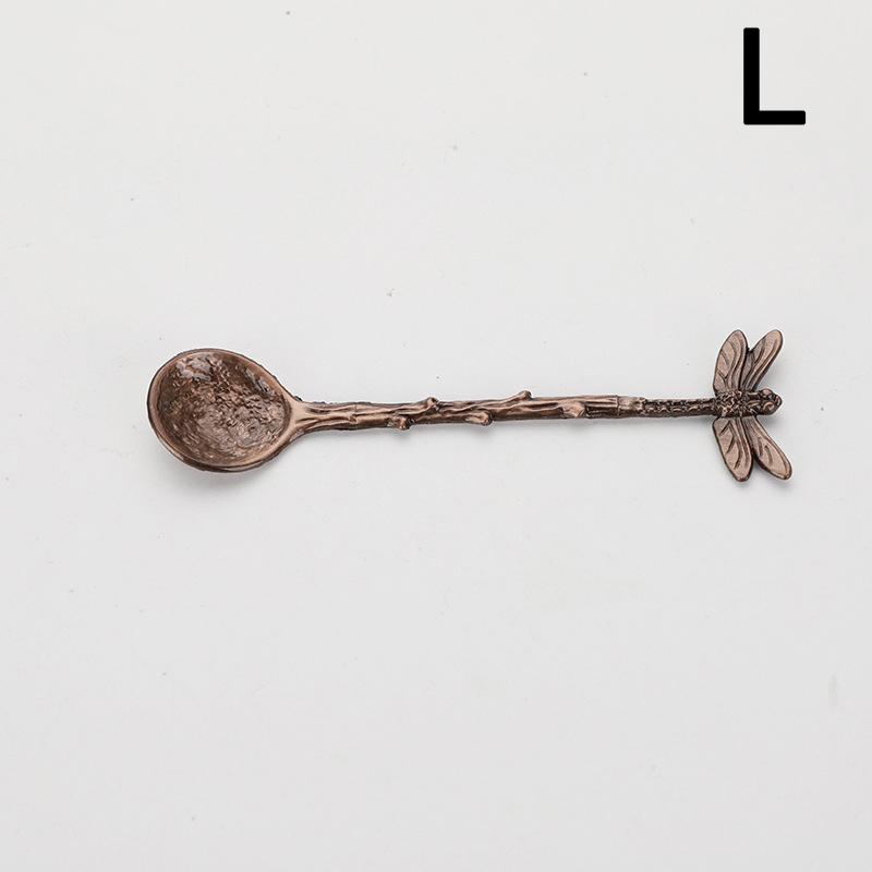 1PC Vintage Spoon Ice Cream Spoon For Coffee Tea Gift For Souvenir Dragonfly Stars Design