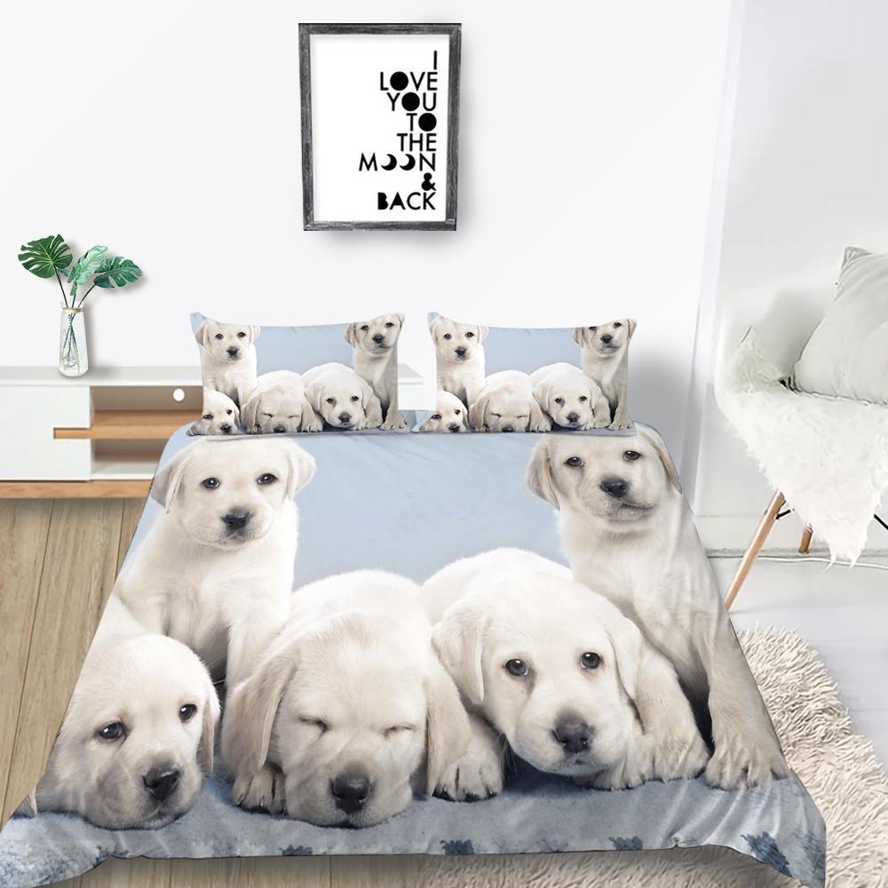 Новая мода 3D одеяла с принтом собак Loverly Комплект постельного белья Чехол Высококачественный чехол для постельного белья Роскошный домашний текстиль Полиэстер