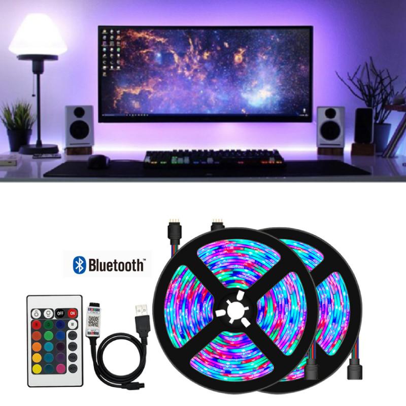 Набор многоцветной светодиодной ленты с Bluetooth 5050 RGB пульт дистанционного управления для подсветки телевизора
