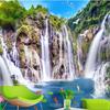 Landscape Waterfall Mural Wooden Bridge 3d Landscape Wallpaper Living Room Bedroom Background Wall Mural