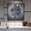 3D Visual Gold Silver Metal Figure Art Statue Canvas Painting Romantic Abstract Posters and Prints Wall Pictures Modern Home Decor for Living Room