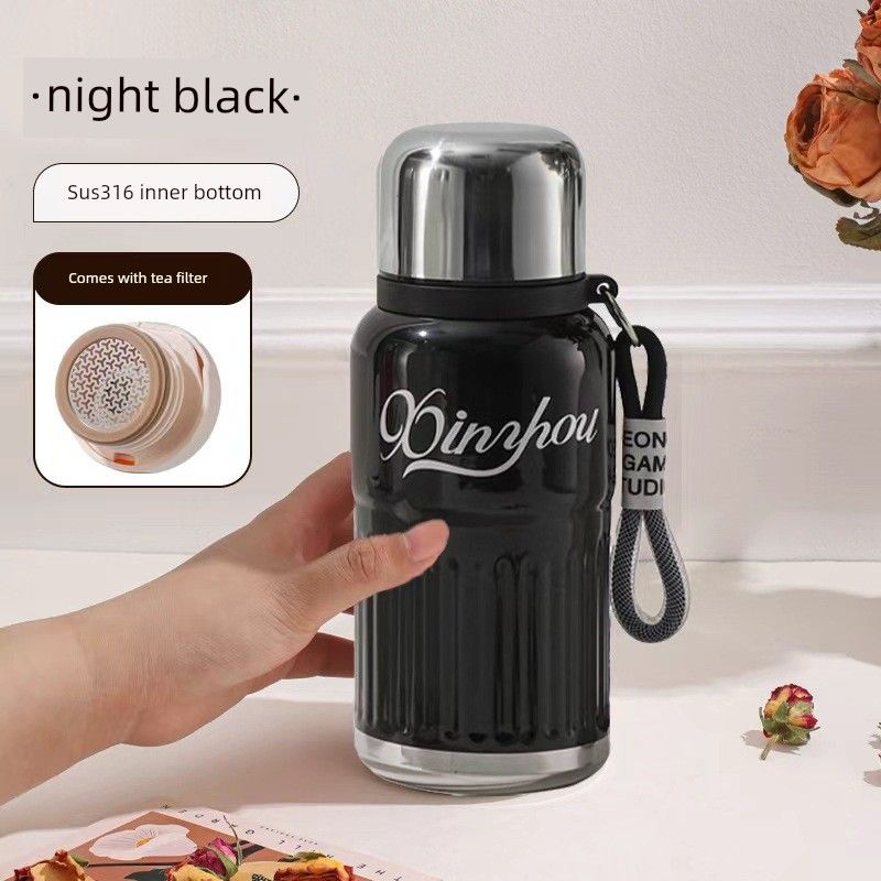 Ins Korean-Style Thermos Pot, Large-Capacity Thermos Cup, High-Looking Water Cup for Girls, with Lid, Pop-Up Cup, Student Water Cup