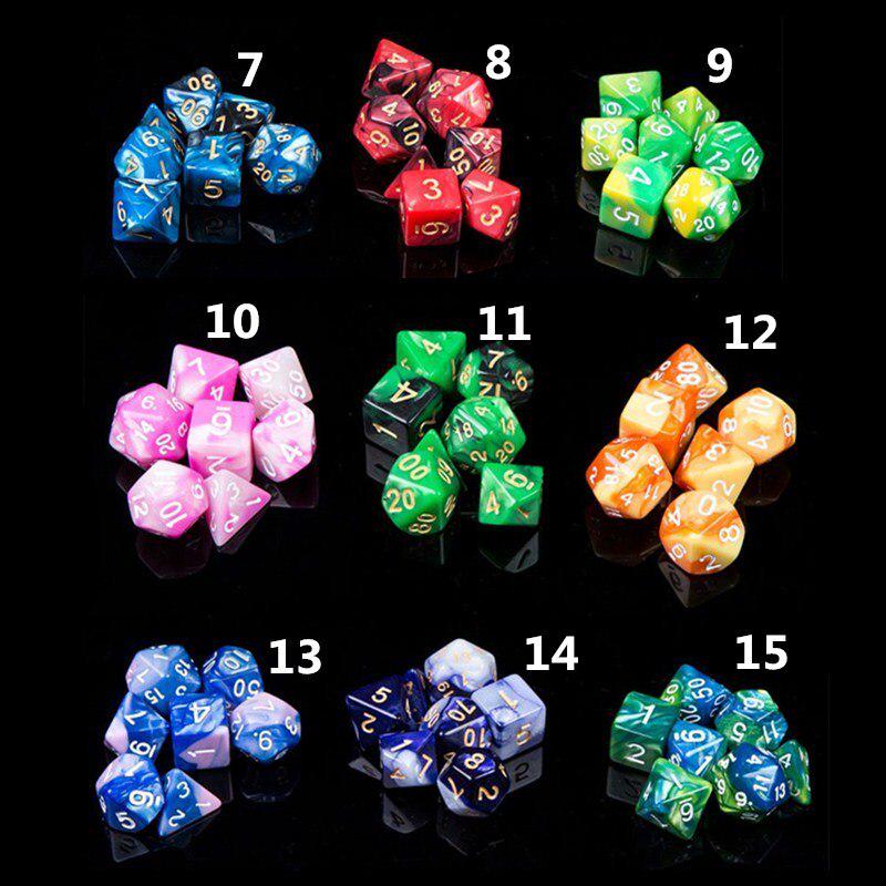 7 шт./лот, многогранные игральные кости из смолы D&D D4 D6 D8 D10 D% D12 D20, многогранные игральные кости TRPG, настольные игры