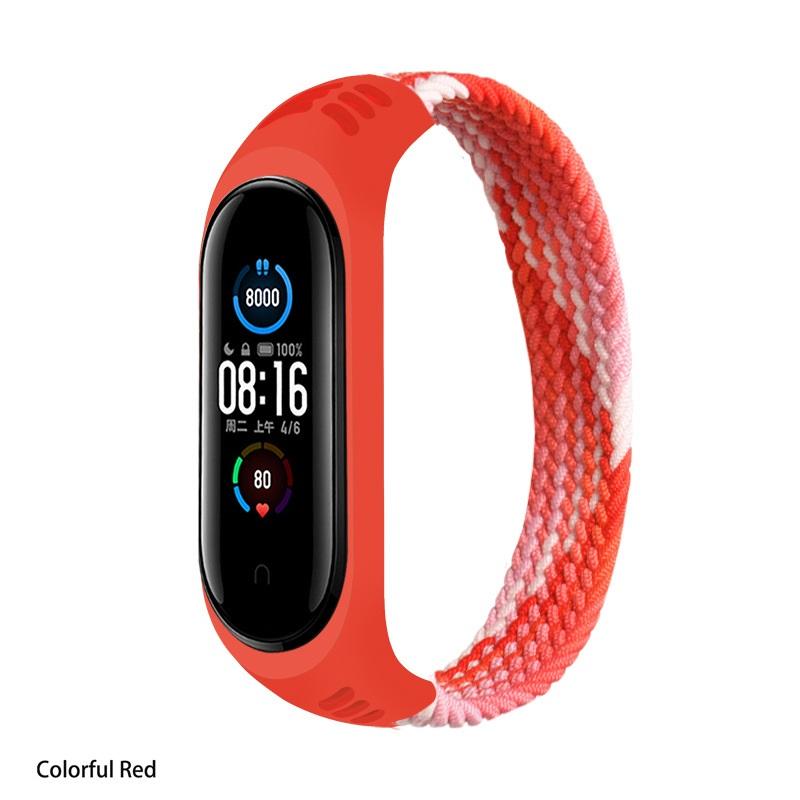 Тканый цветной силиконовый ремешок для браслета Mi Band 7 6 5 4, сменный ремешок для Mi Band 3