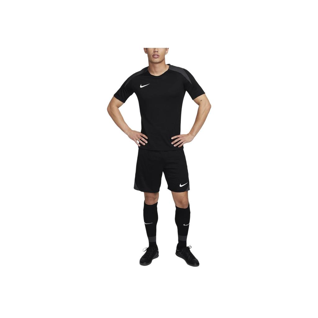 Nike Dri-Fit Strike однотонный повседневный пуловер с круглым вырезом, футболка с коротким рукавом, мужские топы, черный FN2400-010