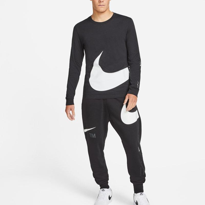 Nike Спортивная футболка с длинными рукавами и круглым вырезом с цветными блоками, мужские топы, черные DD3396-010